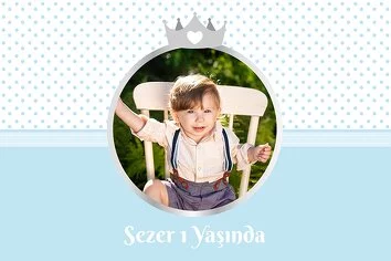 Taç ve Mavi Puantiyeli Prens Temalı Parti Konsept