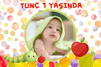 Tırtıl ile Elma Temalı Doğum Günü Konsepti