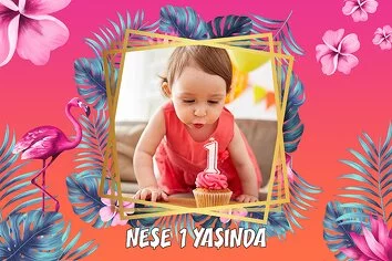 Tropikal Çerçeve İle Flamingo Temalı Parti Konsept