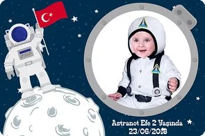 Türk Bayraklı Astronot Temalı Doğum Günü Konsepti