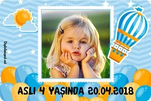 Turuncu Mavi Uçan Balon Temalı Doğum Günü Konsepti