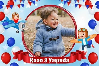 Uçak ile Pilot Temalı Parti Konsept 