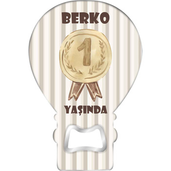 1 Yaş Arma Temalı Balon Ahşap Magnet 