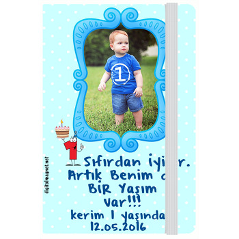 1 Yaş Doğum Günü Kişiye Anı Özel Defter Erkek