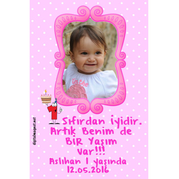 1 Yaş Doğum Günü Magnet Kız