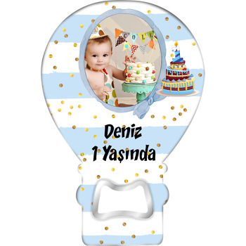 1 Yaş Pasta Temalı Resimli Balon Magnet Açacak
