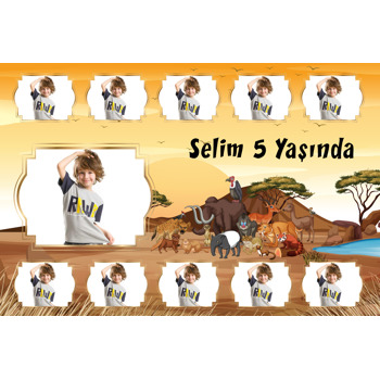 11 Resimli Safari Çöl Temalı Afiş