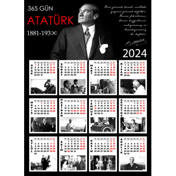 12 Resimde Atatürk Temalı Takvim Magnet