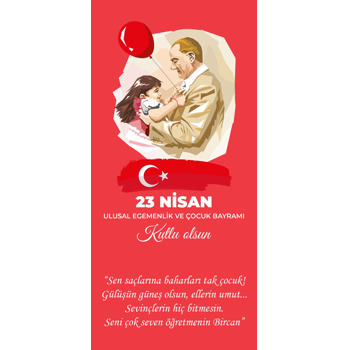 23 Nisan Atatürk ile Çocuk Sevgisi Temalı Hediyelik Kart