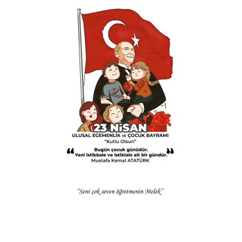23 Nisan Atatürk ile Gelecek Nesiller Temalı Hediyelik Kart