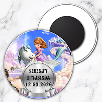 Sofia Temalı Daire Plastik Magnet