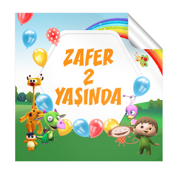 Baby Tv Ekip Temalı Kare Etiket