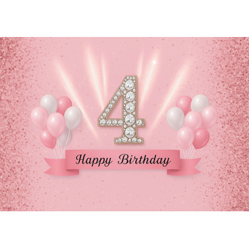 4 Yaş Simli Yaş Günü Poster