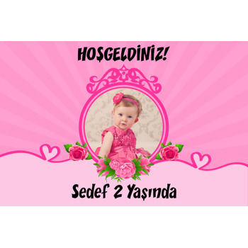 Gül Temalı Doğum Günü Afiş