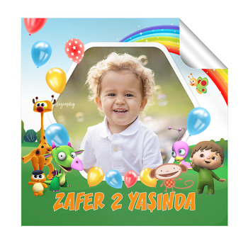 Baby Tv Ekip Temalı Resimli Kare Etiket