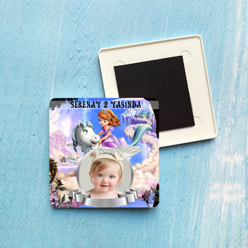 Sofia Temalı Resimli Plastik Kare Magnet