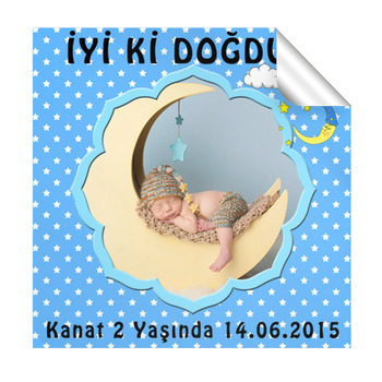 Aydede Temalı Doğum Günü Kare Etiket