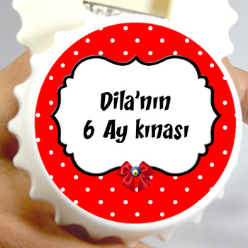 6 Ay Kınası Temalı Kapak Şekilli Magnet Açacak