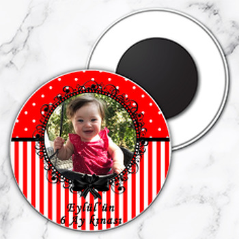 6 Ay Kınası Temalı Resimli Daire Plastik Magnet