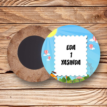 Atlı Karınca  Temalı Resimli Ahşap Daire Magnet