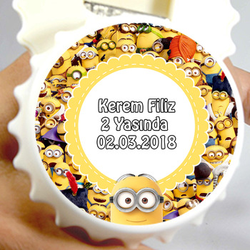 Minionlar Temalı Kapak Şekilli Magnet Açacak