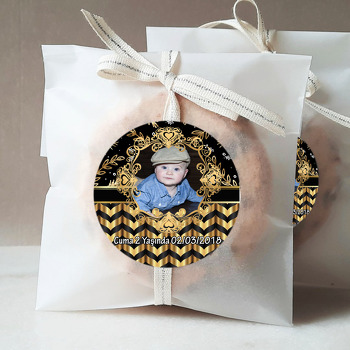 Siyah & Gold Temalı Resimli Sticker