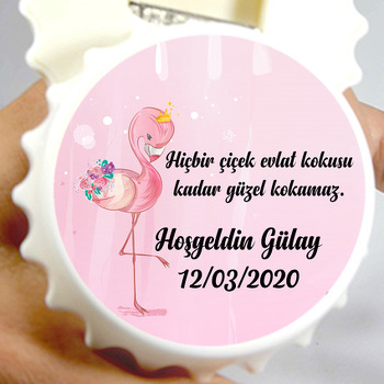 Pembe Zeminli Flamingo Temalı Kapak Açacak