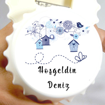 Mavi Kuşlar ve Çiçekler Temalı Kapak Açacak