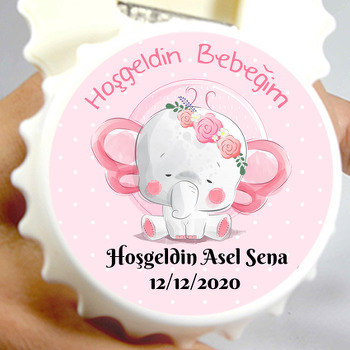 Pembe Zeminli Bebek Fil Temalı Kapak Açacak