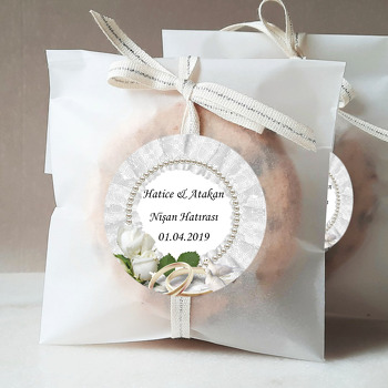 Beyaz Güvercin ve Alyans Temalı Söz Nişan Nikah Sticker