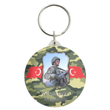  Kamuflaj Desenli Türk Bayraklı Anahtarlık