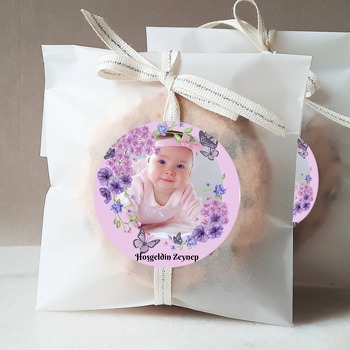 Çiçek ve Kelebek Çerçeve Temalı Sticker