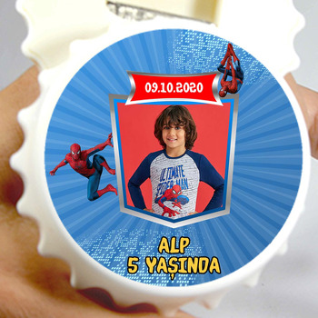 Spiderman Temalı Resimli Kapak Şekilli Magnet Açacak