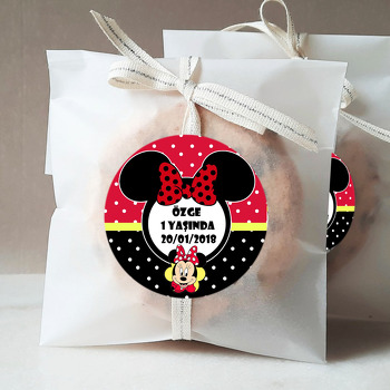 Kırmızı Siyah Minnie  Temalı Sticker