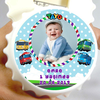 Tayo Temalı Resimli Kapak Şekilli Magnet Açacak