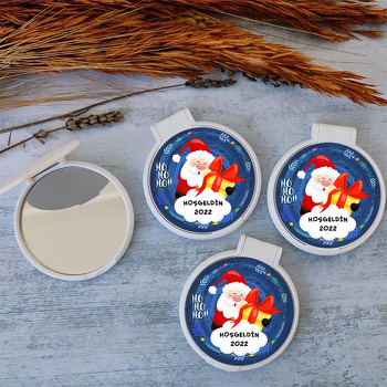 Noel Baba ile Hediye Paketi Temalı Kapaklı Ayna
