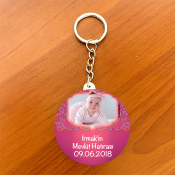 Nazar Boncuk 14 Temalı  Bebek Daire Plastik Anahtarlık