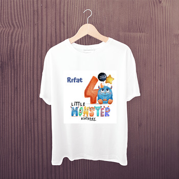 Little Monster 4 Yaş Temalı Baskılı Tshirt