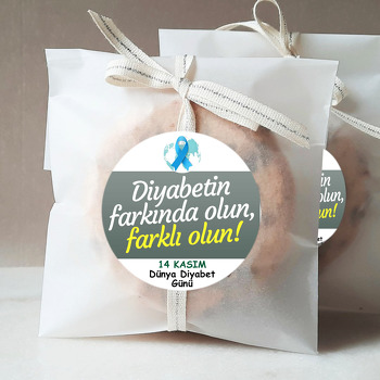Dünya Diyabet Günü Mavi Farkındalık Temalı Sticker