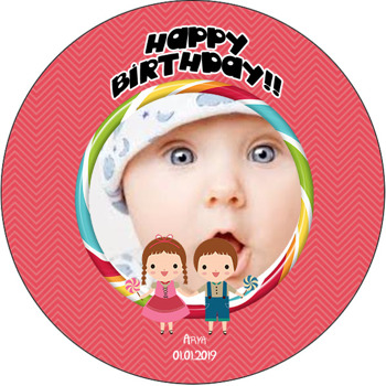 Şeker Temalı Akrilik Daire Magnet