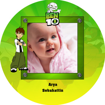 Ben 10 Temalı Resimli Akrilik Daire Magnet