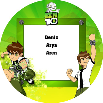 Ben 10 Temalı Akrilik Daire Magnet