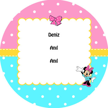 Minnie Mouse 2 Temalı Akrilik Daire Magnet