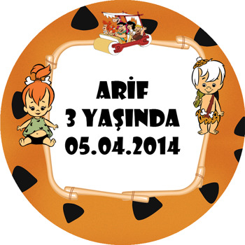 Taş Devri Temalı Akrilik Daire Magnet
