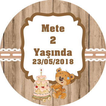 Oyuncak Ayı Temalı Akrilik Daire Magnet