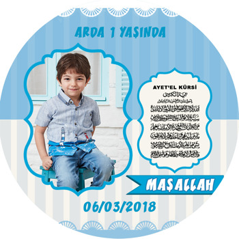 Dua 2 Temalı Resimli Akrilik Daire Magnet