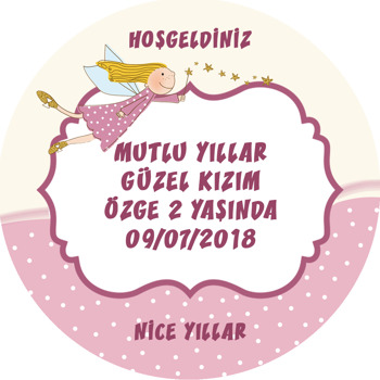 Peri Temalı Akrilik Daire Magnet