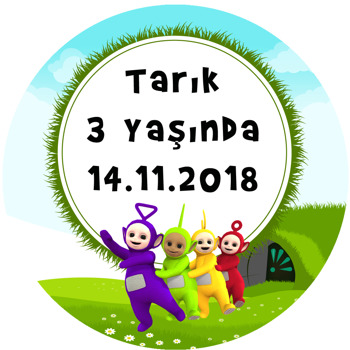 Teletabiler Temalı Akrilik Daire Magnet