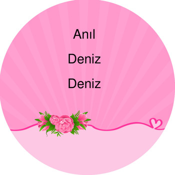 Gül Temalı Akrilik Daire Magnet