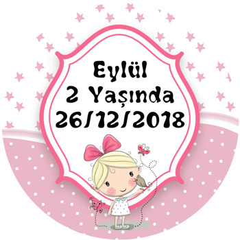 Şirin Kız Temalı Akrilik Daire Magnet